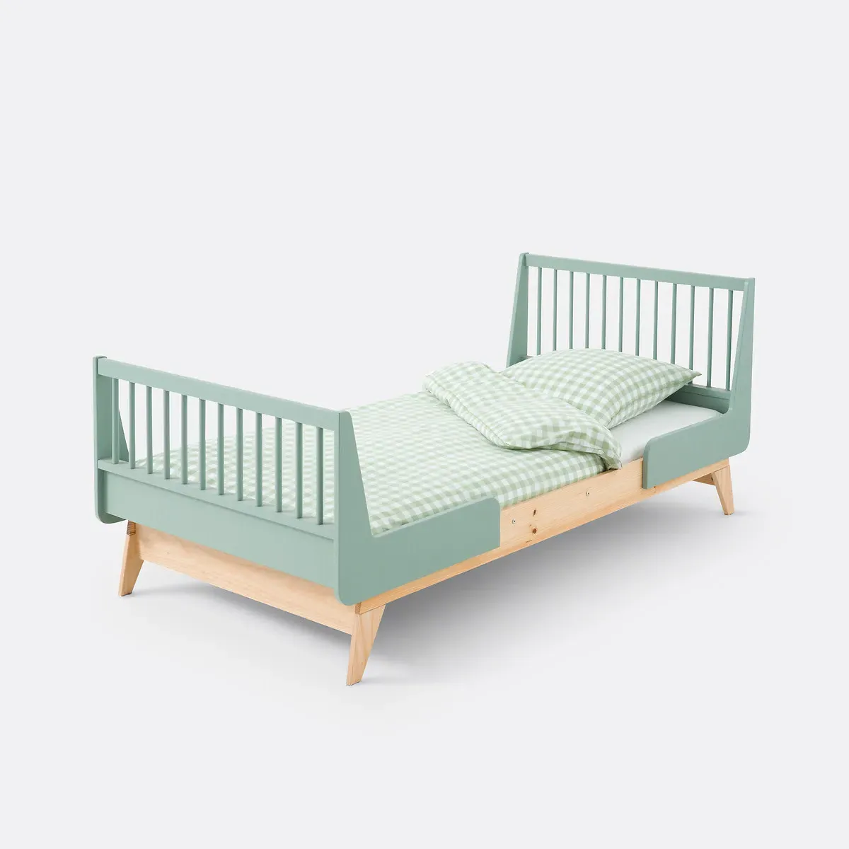 Willox Extendable Single Bed Frame - Grey-Green, Pine product