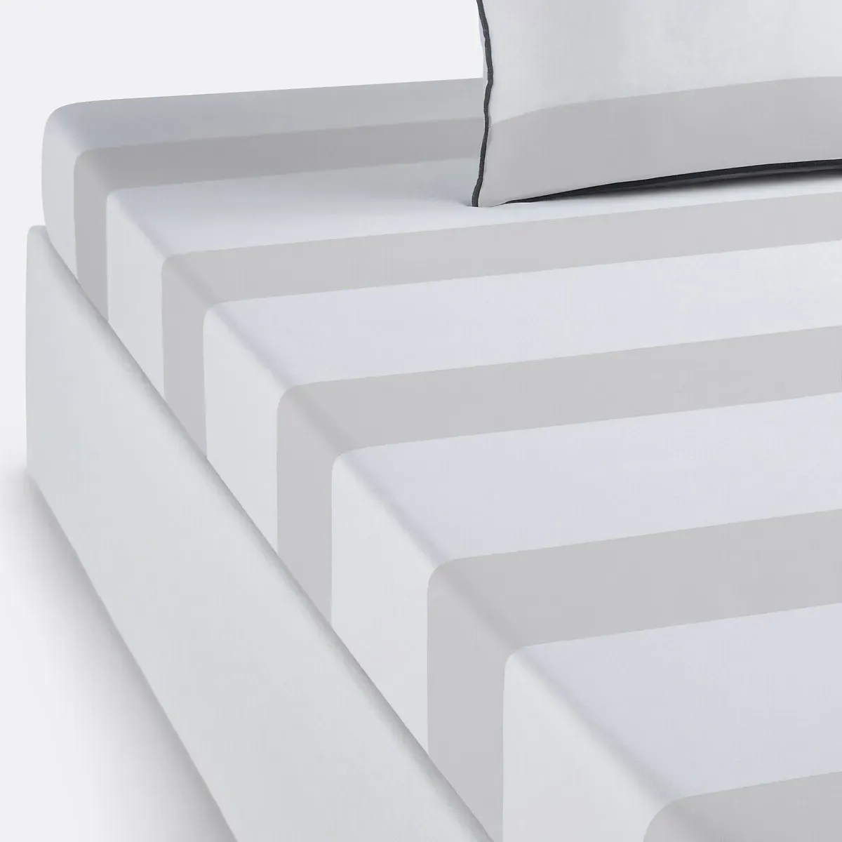 Yacht Striped Fitted Sheet - Grey, Cotton product