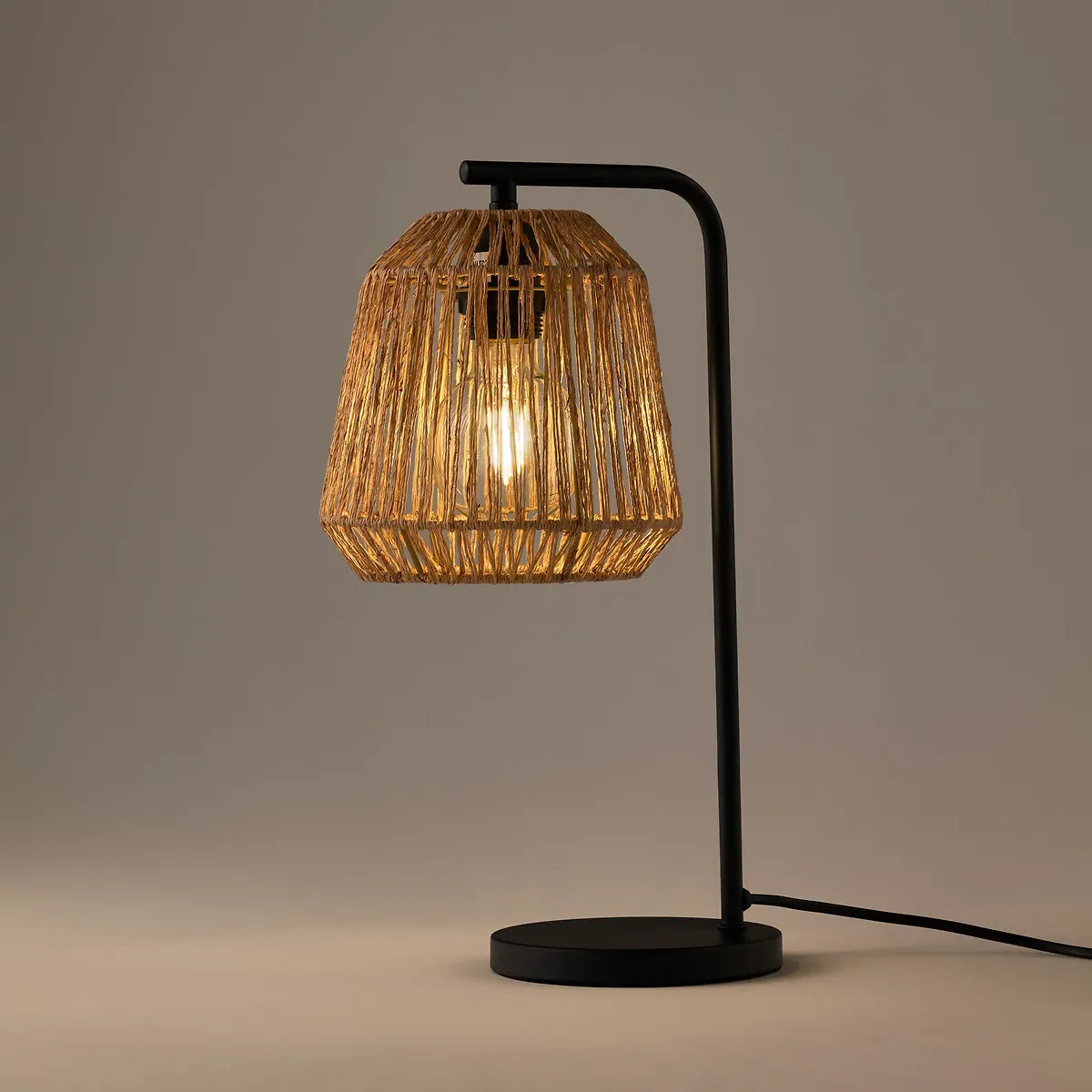 Yaku Table Lamp - Natural, Iron and Hemp alternate view