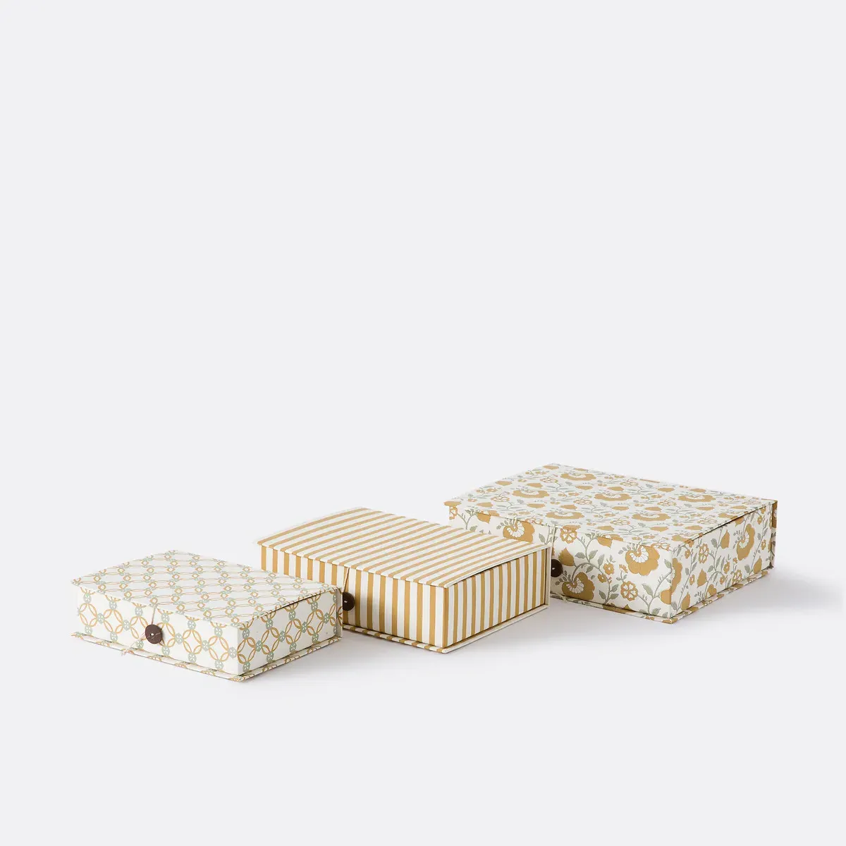 Yassia Set of 3 Storage Boxes - Floral Print, Cardboard product