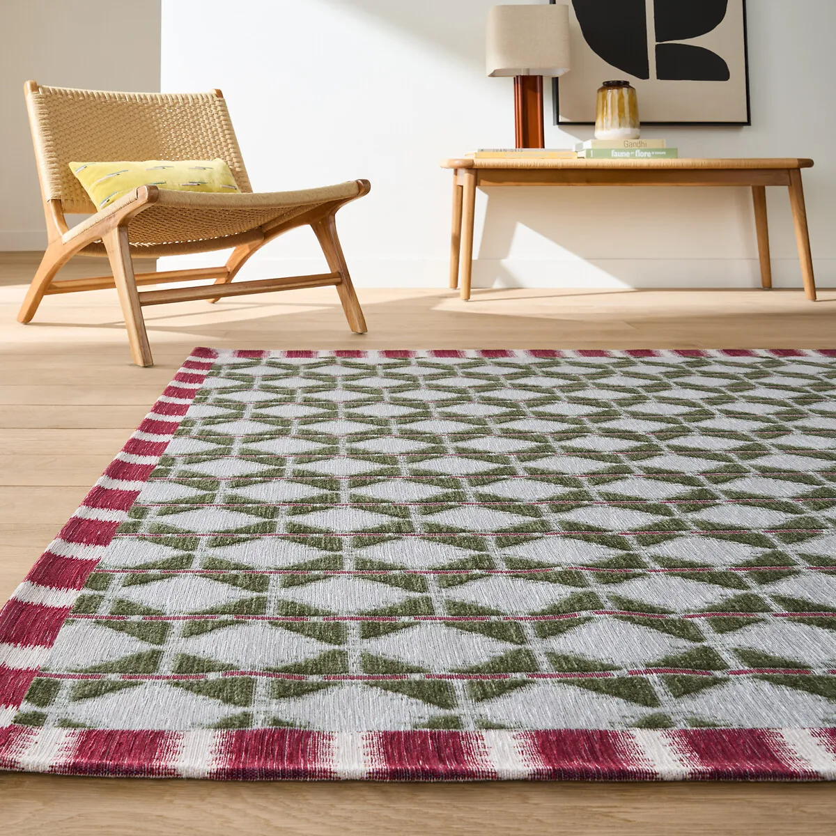 Yse Geometric Print Rug - Grey Blue, Acrylic product