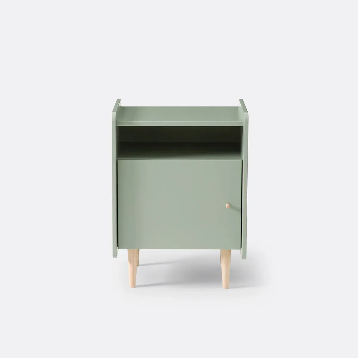 Zag Bedside Table with Storage - Grey-Green, MDF alternate view