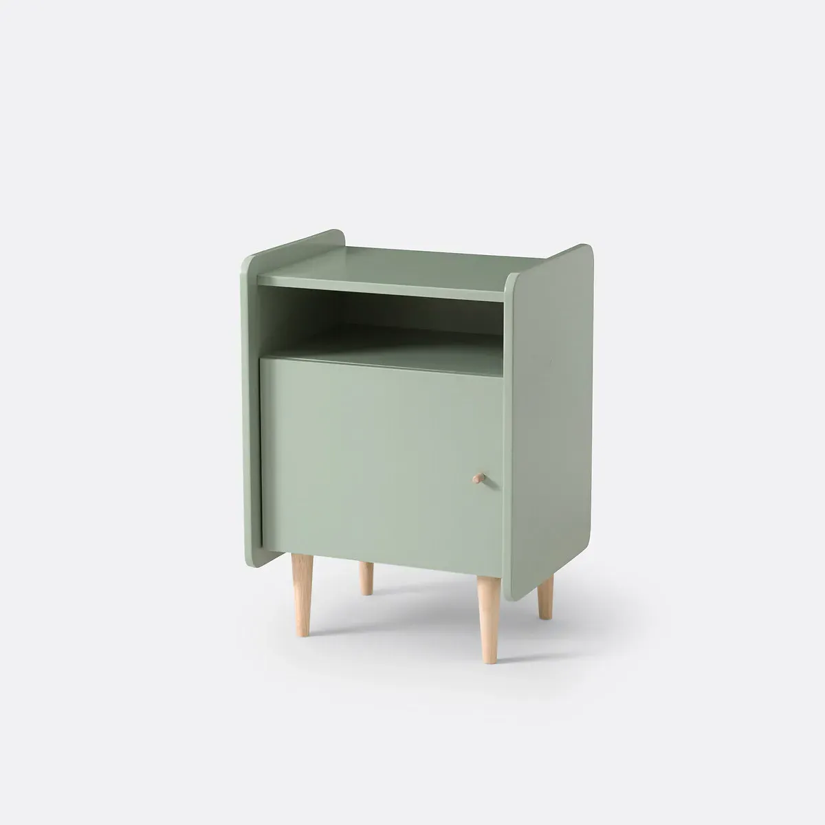 Zag Bedside Table with Storage - Grey-Green, MDF product