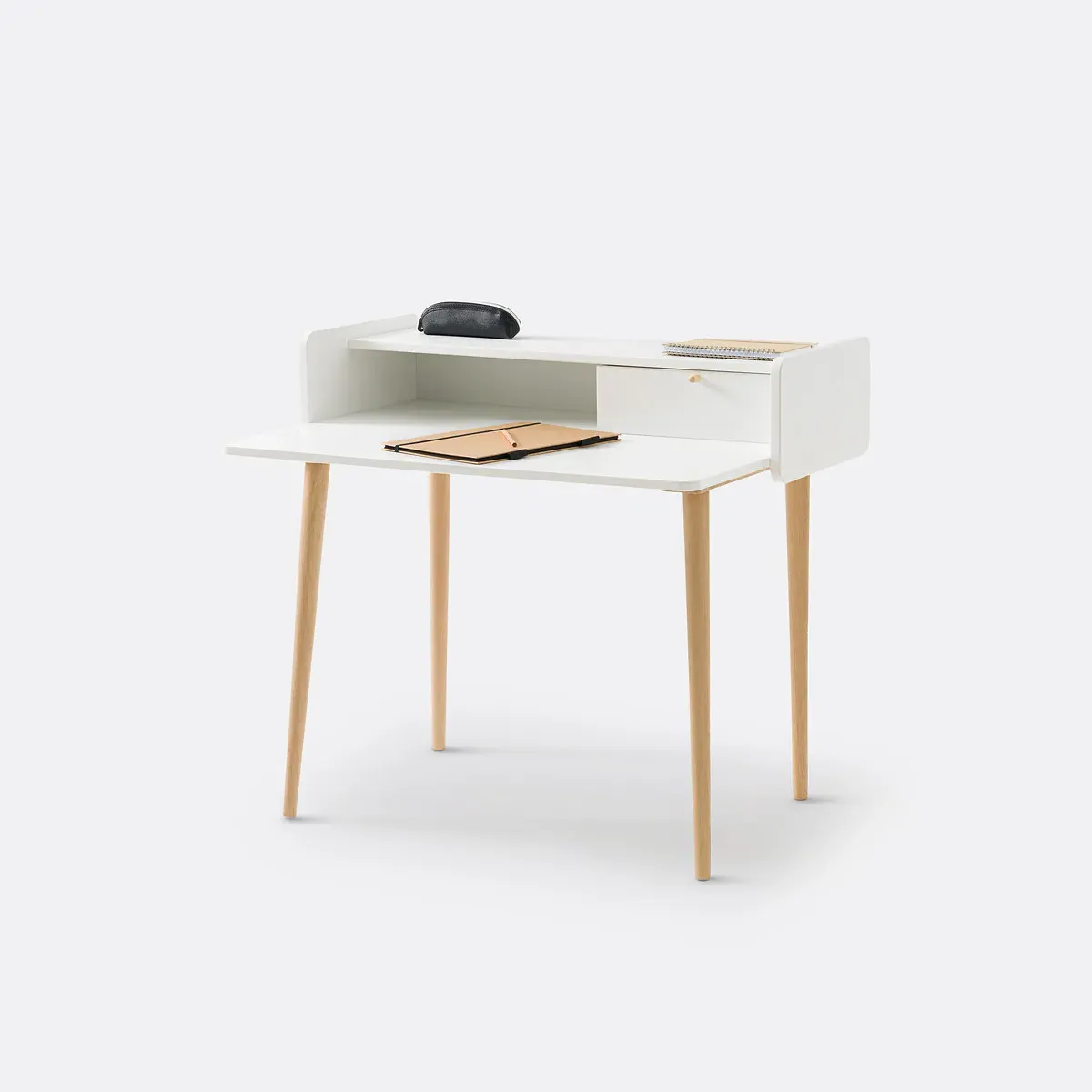 Zag Extendable Desk with Storage - White, MDF product