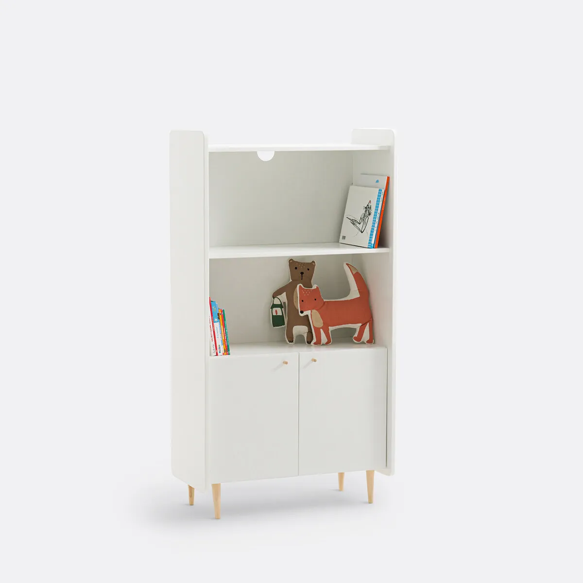 Zag Shelving Unit with Doors - White, MDF product