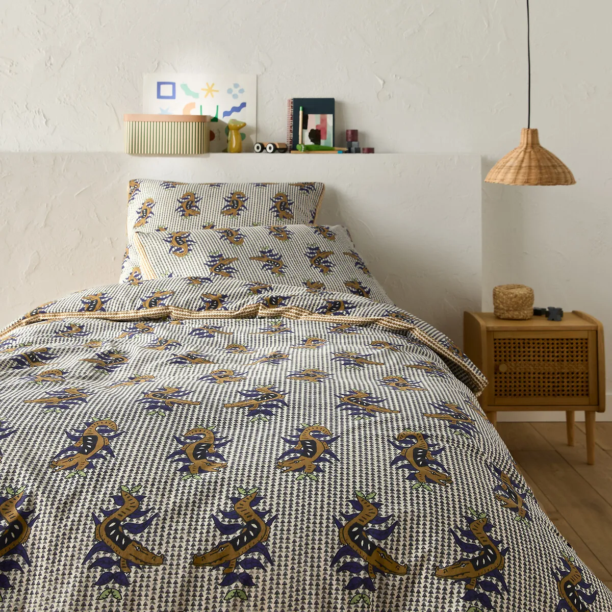 Zakari Duvet Cover with Contrast Edging - Printed, Cotton product