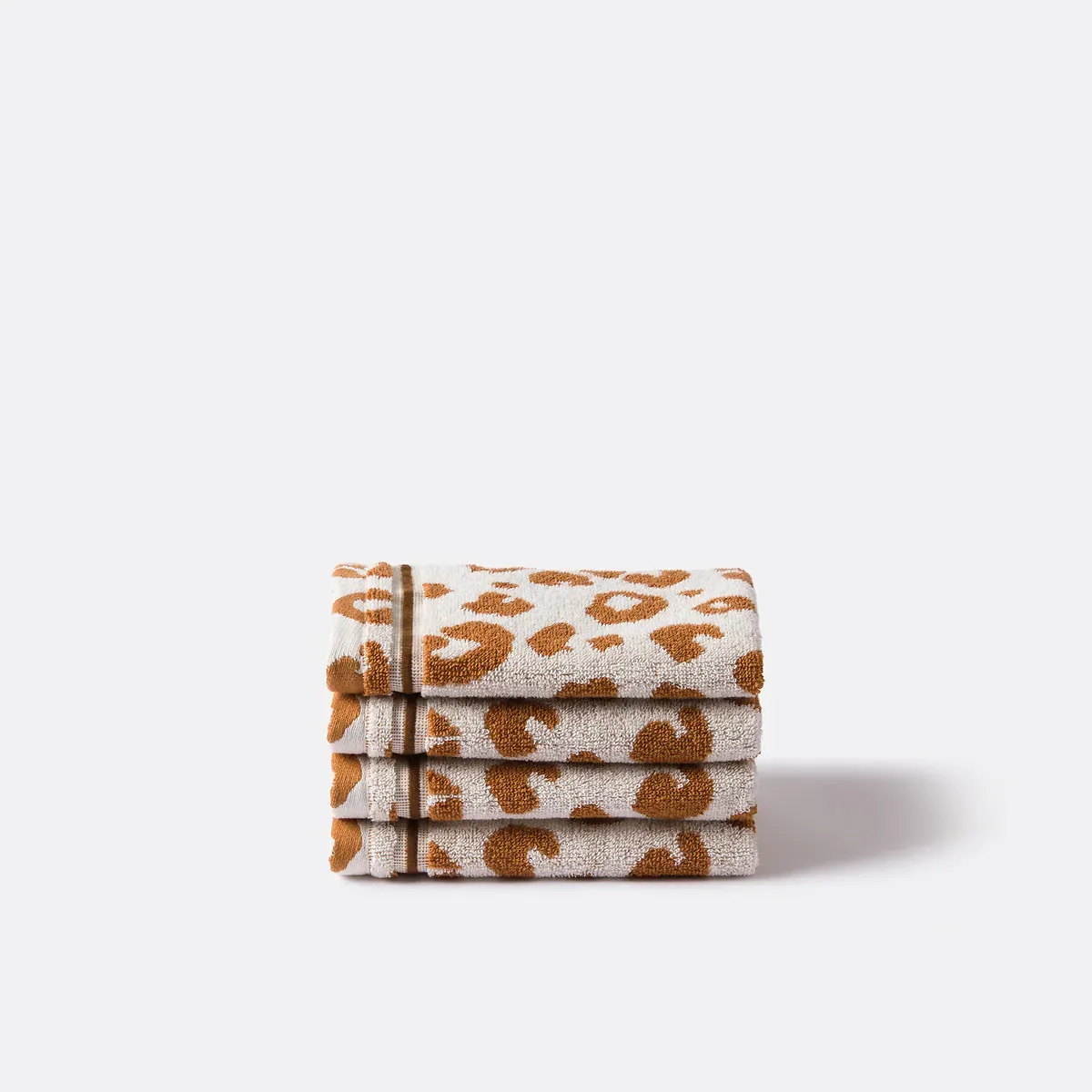 Zani Set of 4 Guest Towels - Leopard Print, Cotton product