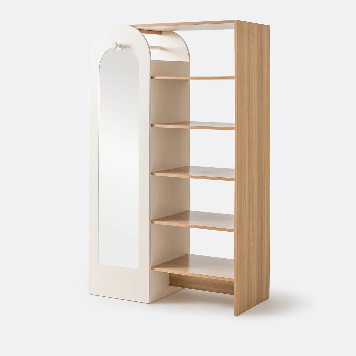 Zaria Wardrobe with Mirror - Natural, Melamine Particle Board product
