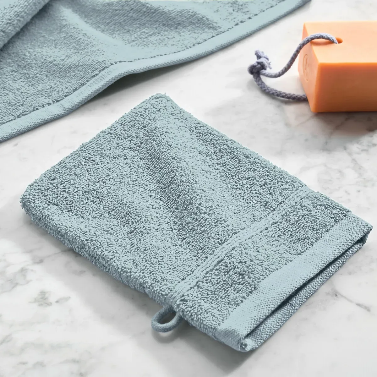 Zavara Washcloths Set of 4 - Grey-Blue, Cotton alternate view