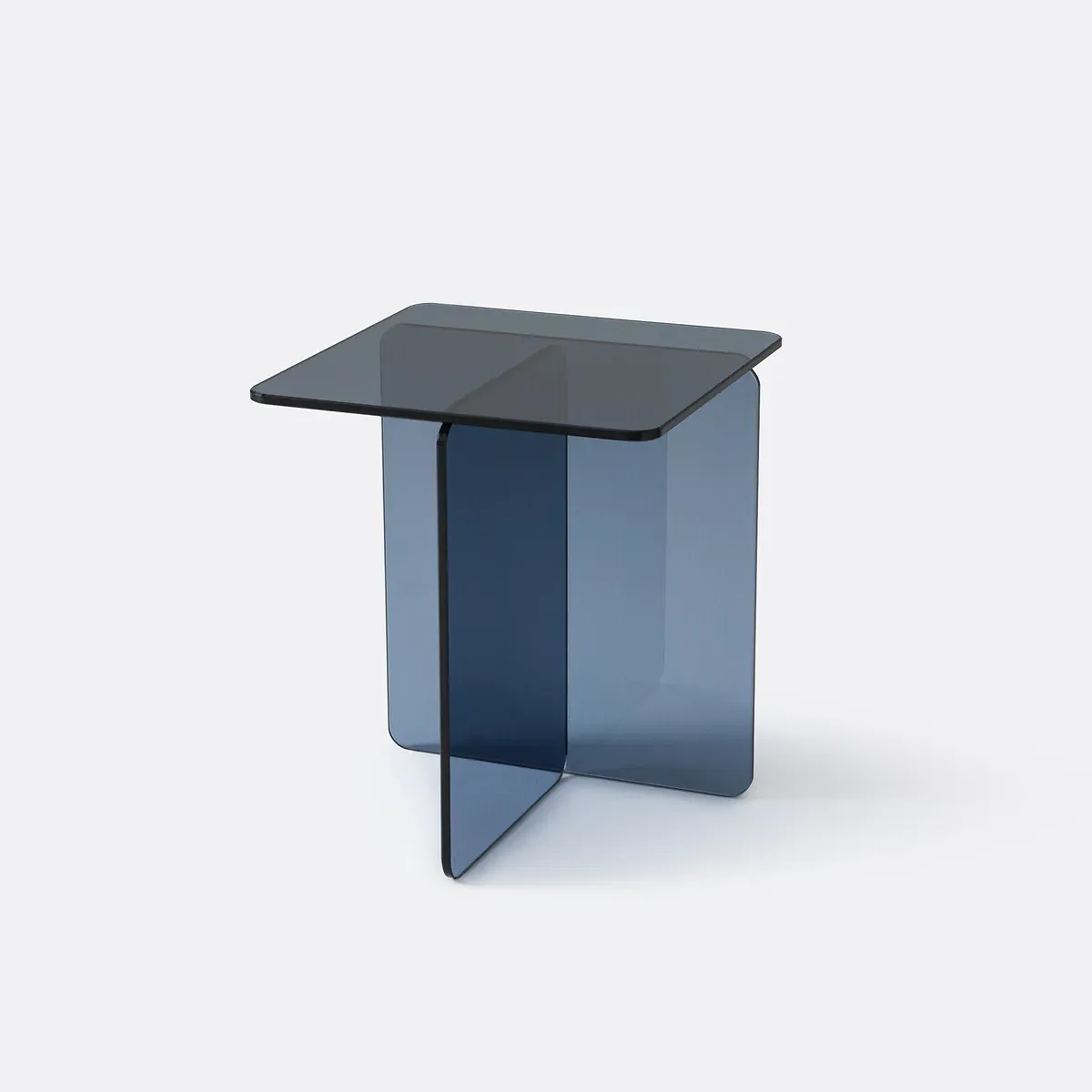 Zaz Side Table - Blue, Tempered Glass product