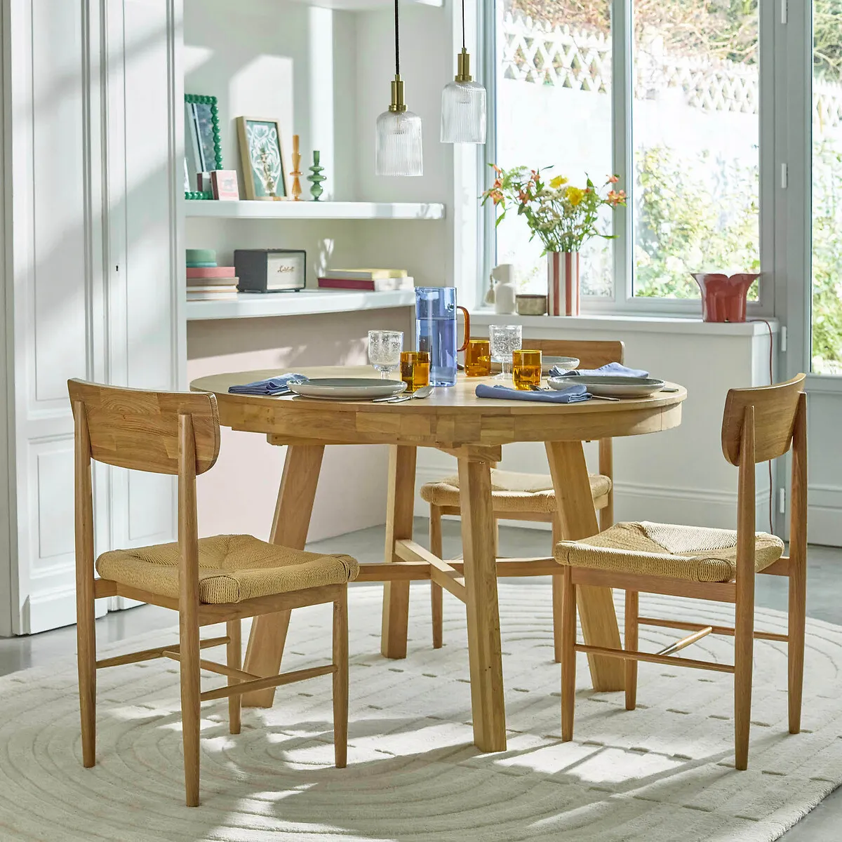 Zebarn Round Extendable Dining Table - Oak alternate view