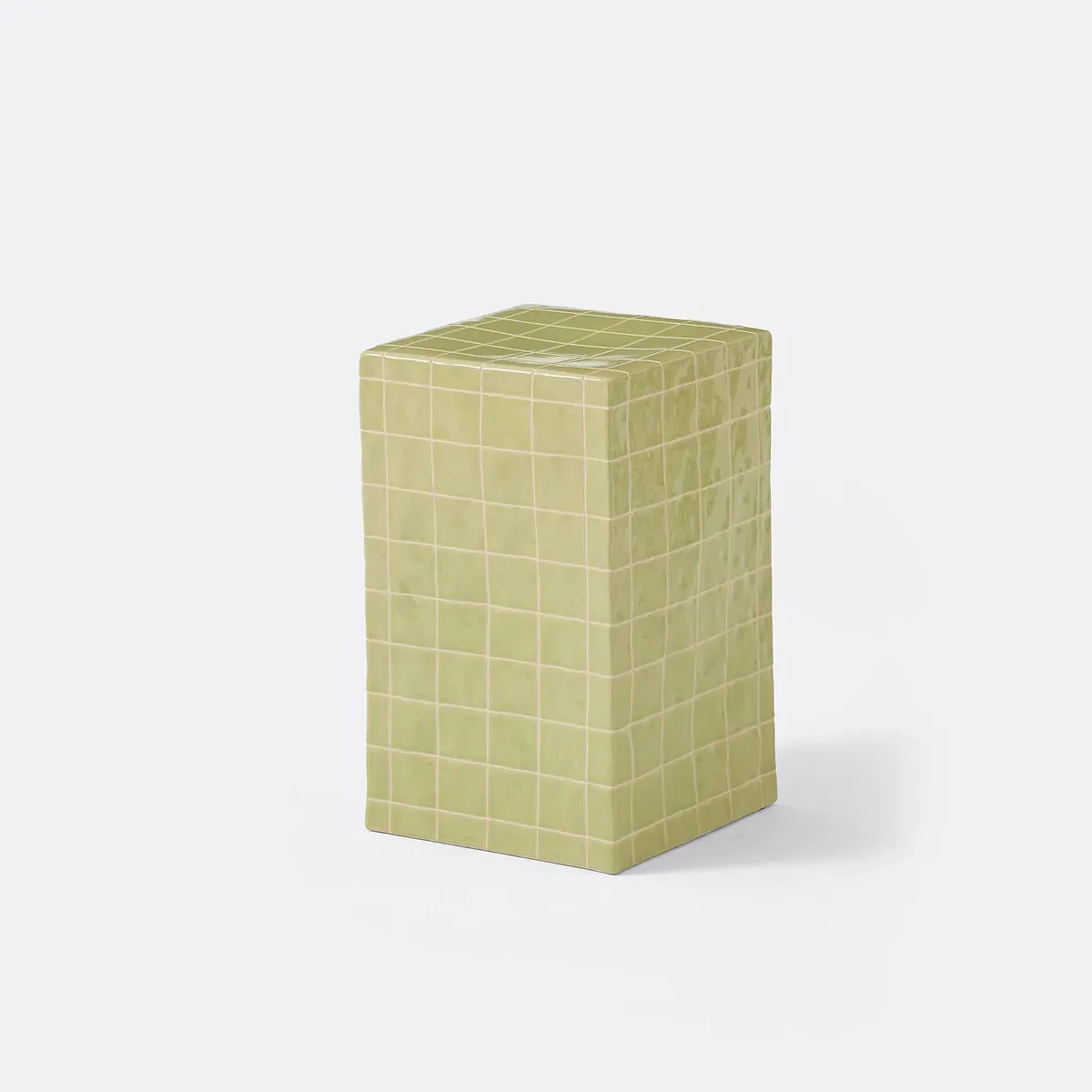 Zellige Round Ceramic Side Table - Green product