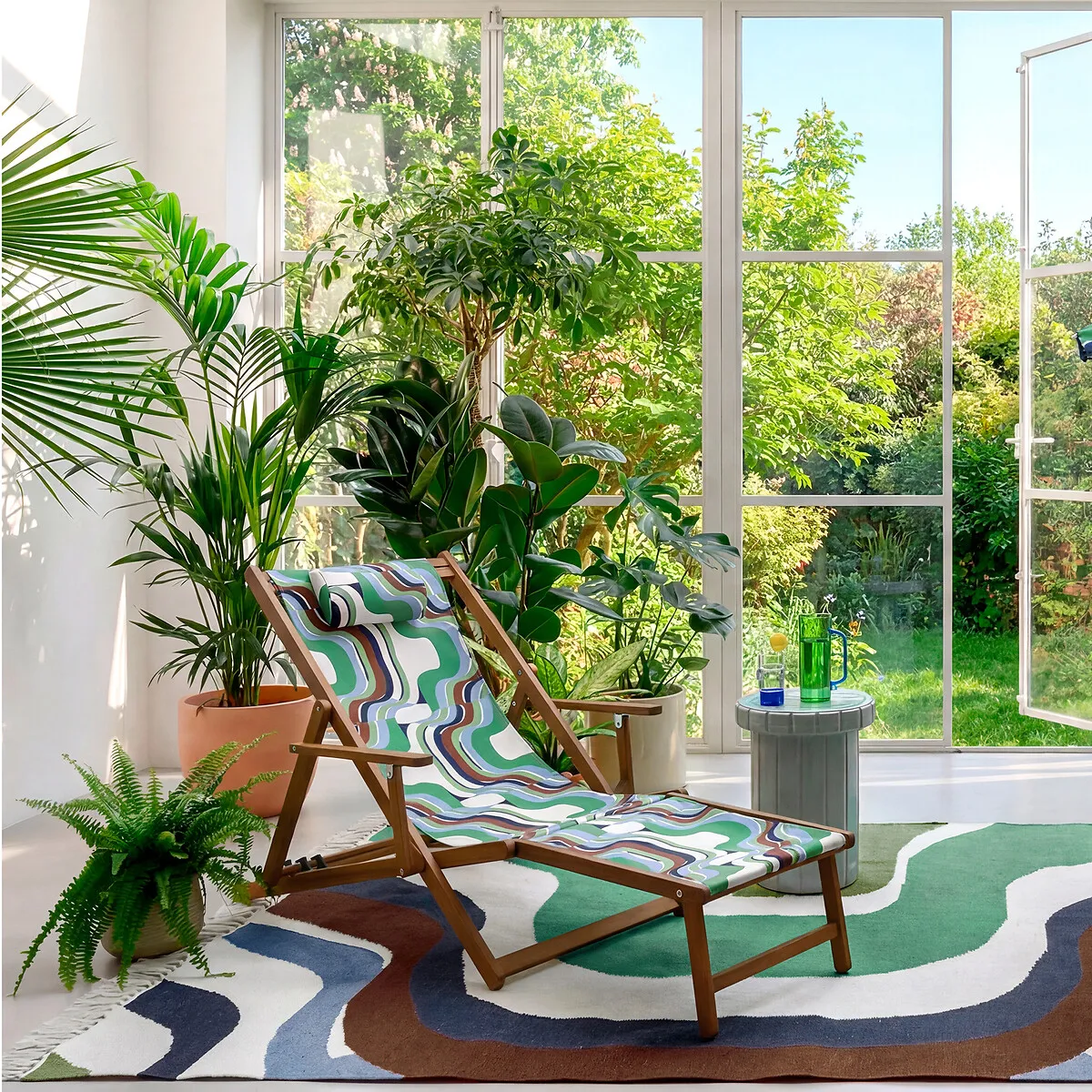 Mapoésie Indoor/Outdoor Rug - Green, Recycled Polyester product