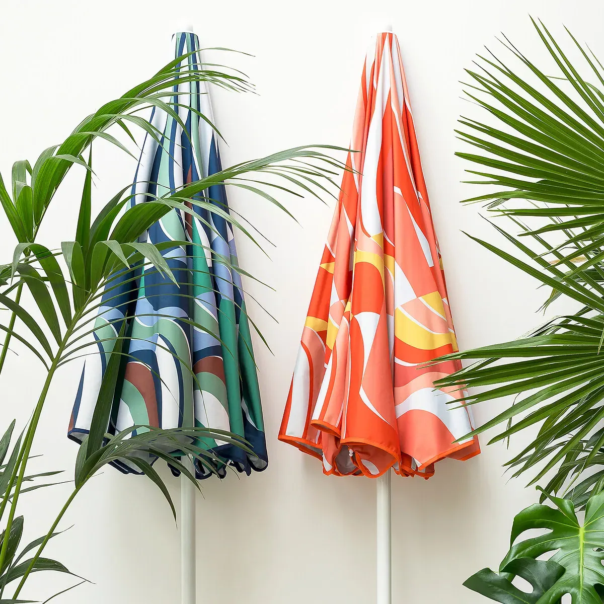 Songe Graphic Print Garden Parasol - Orange, Polyester alternate view