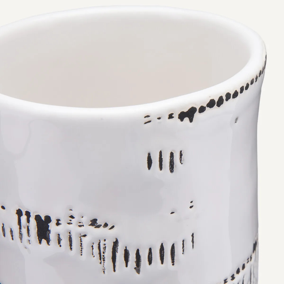 Raw Glazed Ceramic Vase H22.5cm - White, Ceramic alternate view