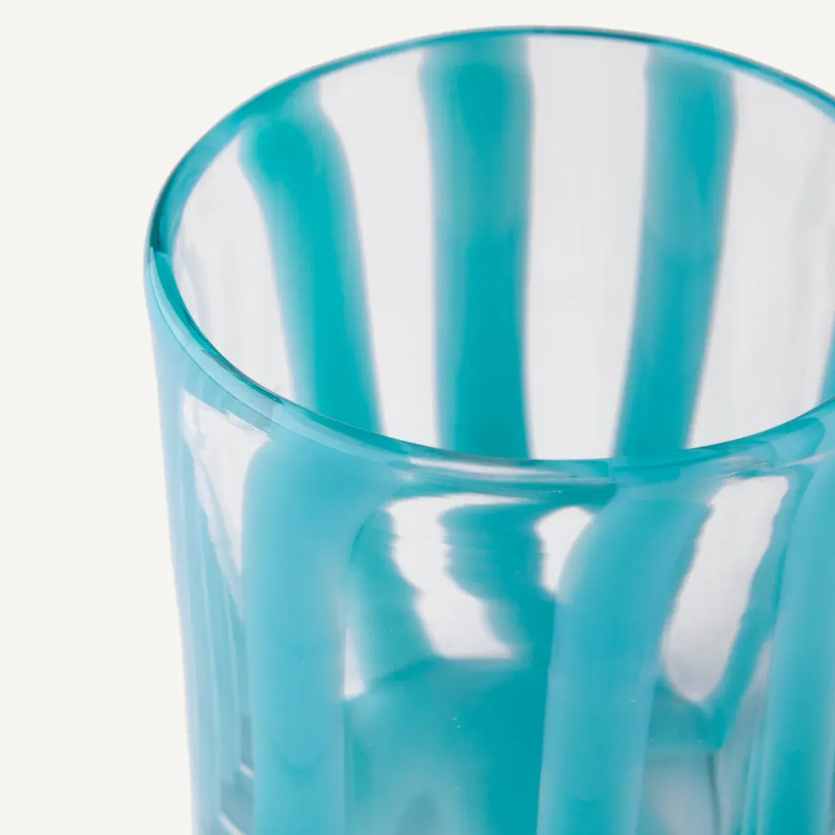 Ritual by Otto Set of 6 Tumblers - Turquoise, Striped Glass alternate view