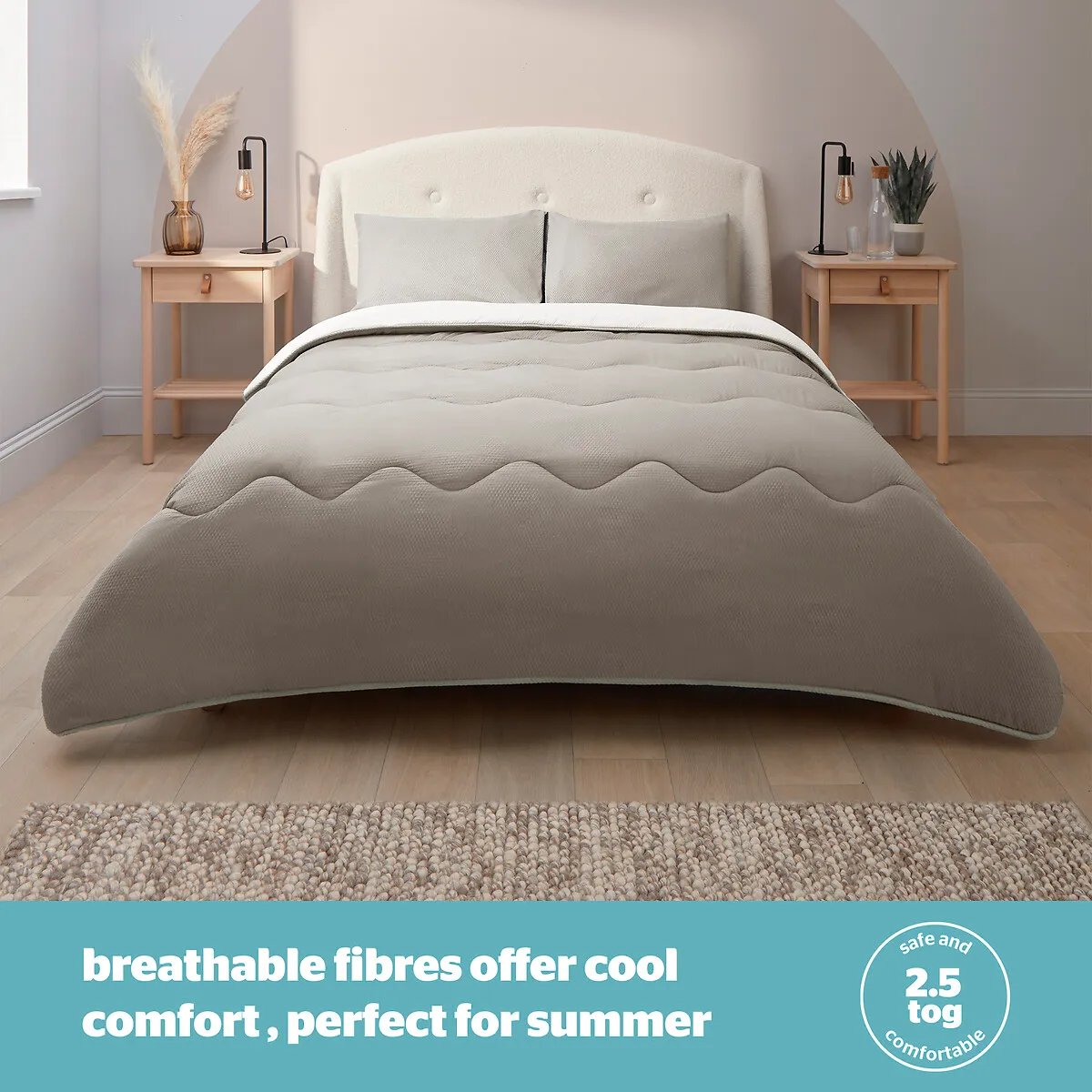 Summer Breeze Seersucker 2.5 Tog Coverless Duvet Set - Cream alternate view