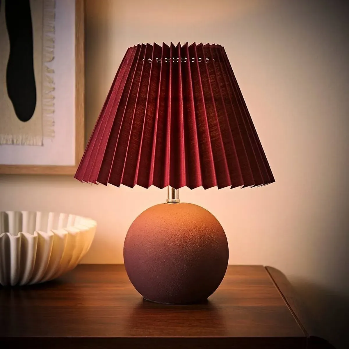 Bennie Origami Table Light - Red, Ceramic product