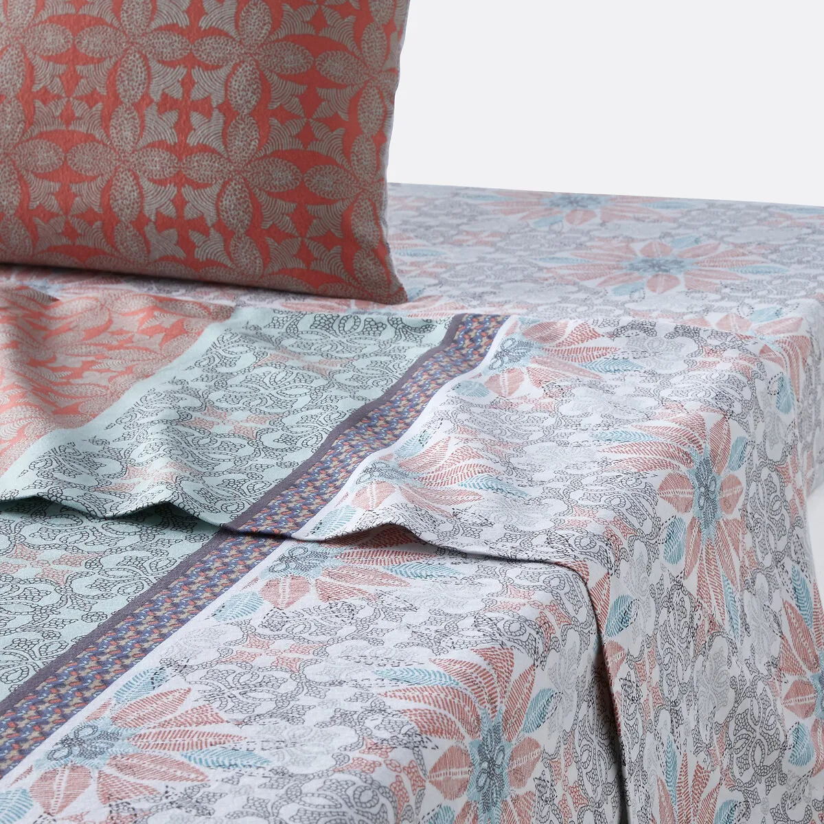 Bergame Floral Flat Sheet - Brushed Cotton product