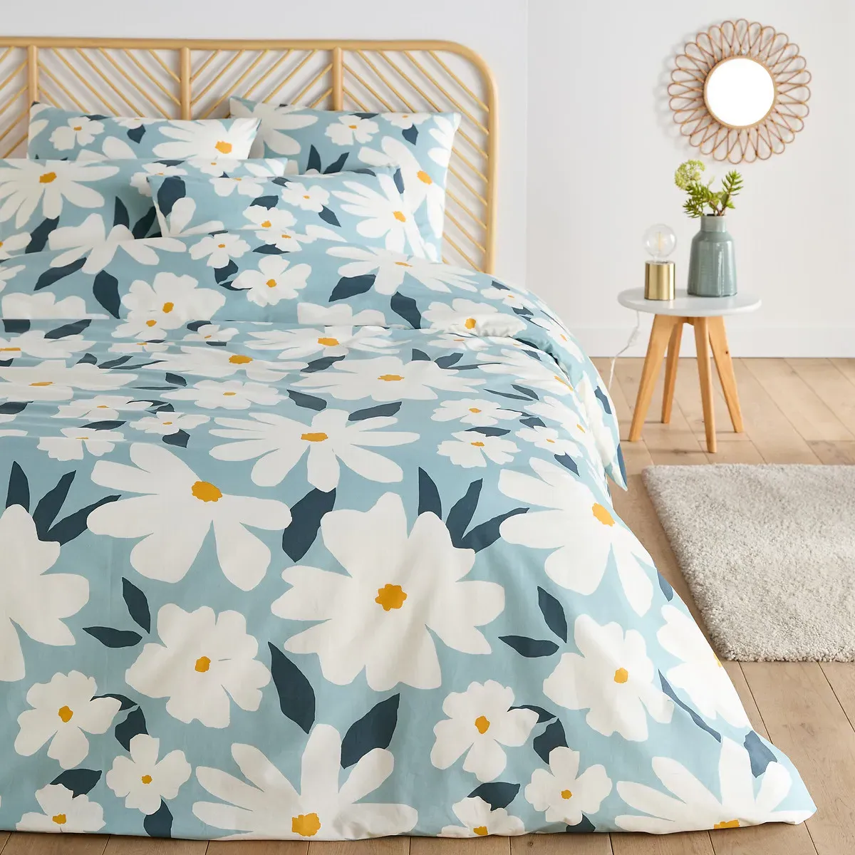 Chandra Duvet Cover Set with Square Pillowcase - Floral, Cotton product