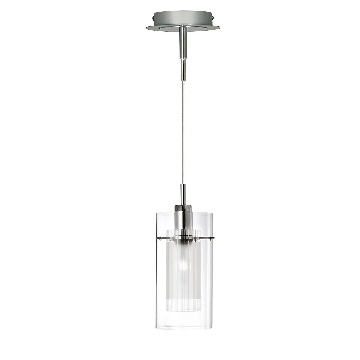 Dayton Double Glass Pendant Light - Silver product