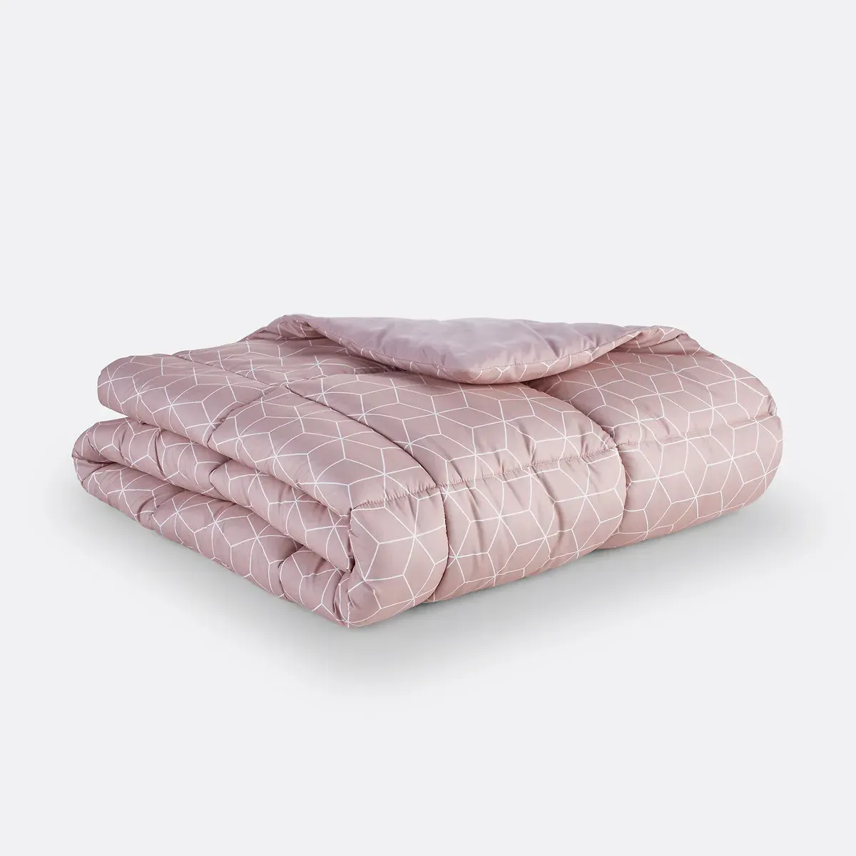 Decio Geometric Microfibre Bedspread - Powder Pink alternate view