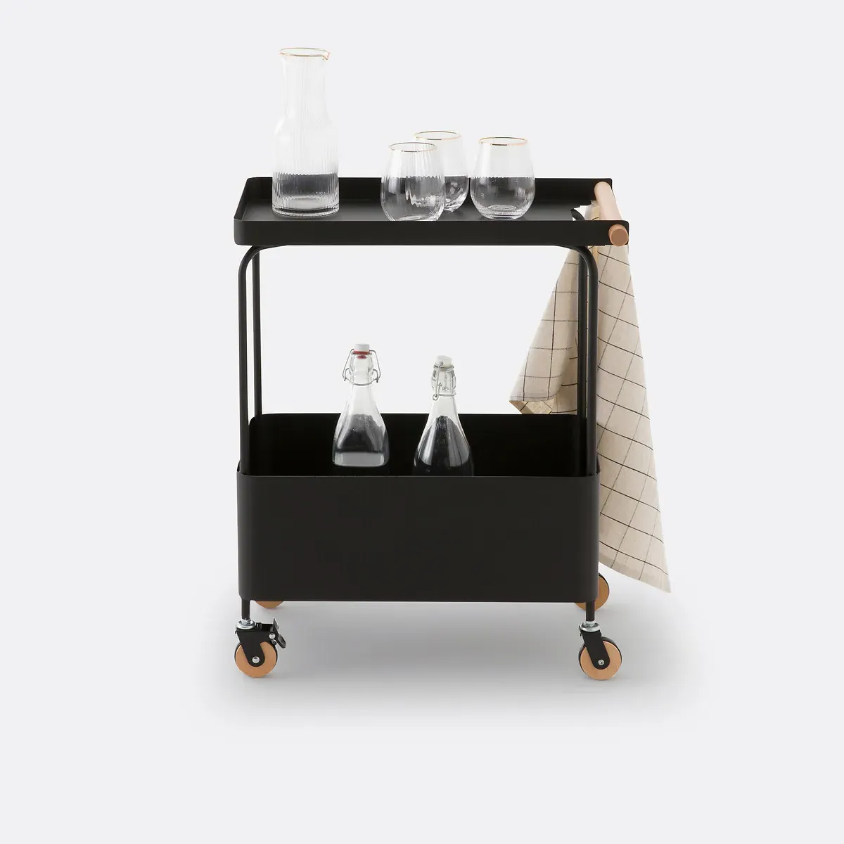 Elkim Portable Dessert Trolley - Black, Steel alternate view