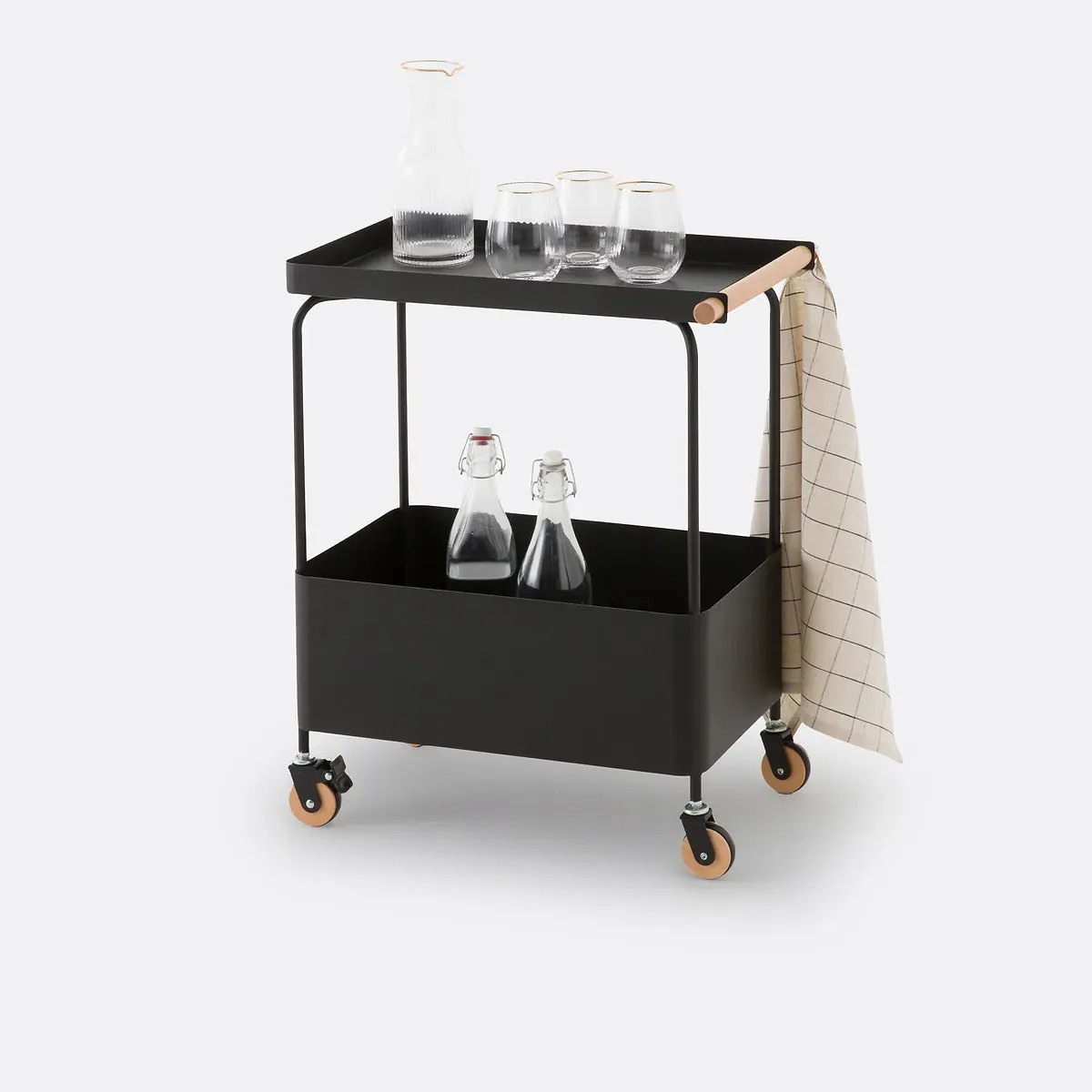 Elkim Portable Dessert Trolley - Black, Steel product