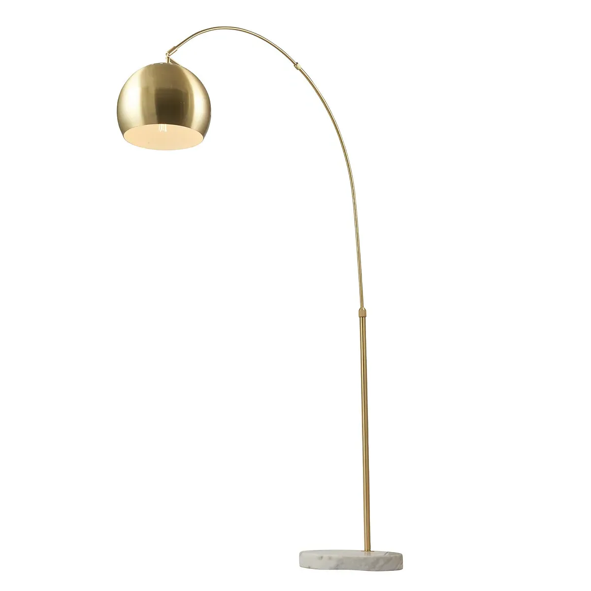 Fia Floor Lamp with Moveable Head - Brass, Marble alternate view