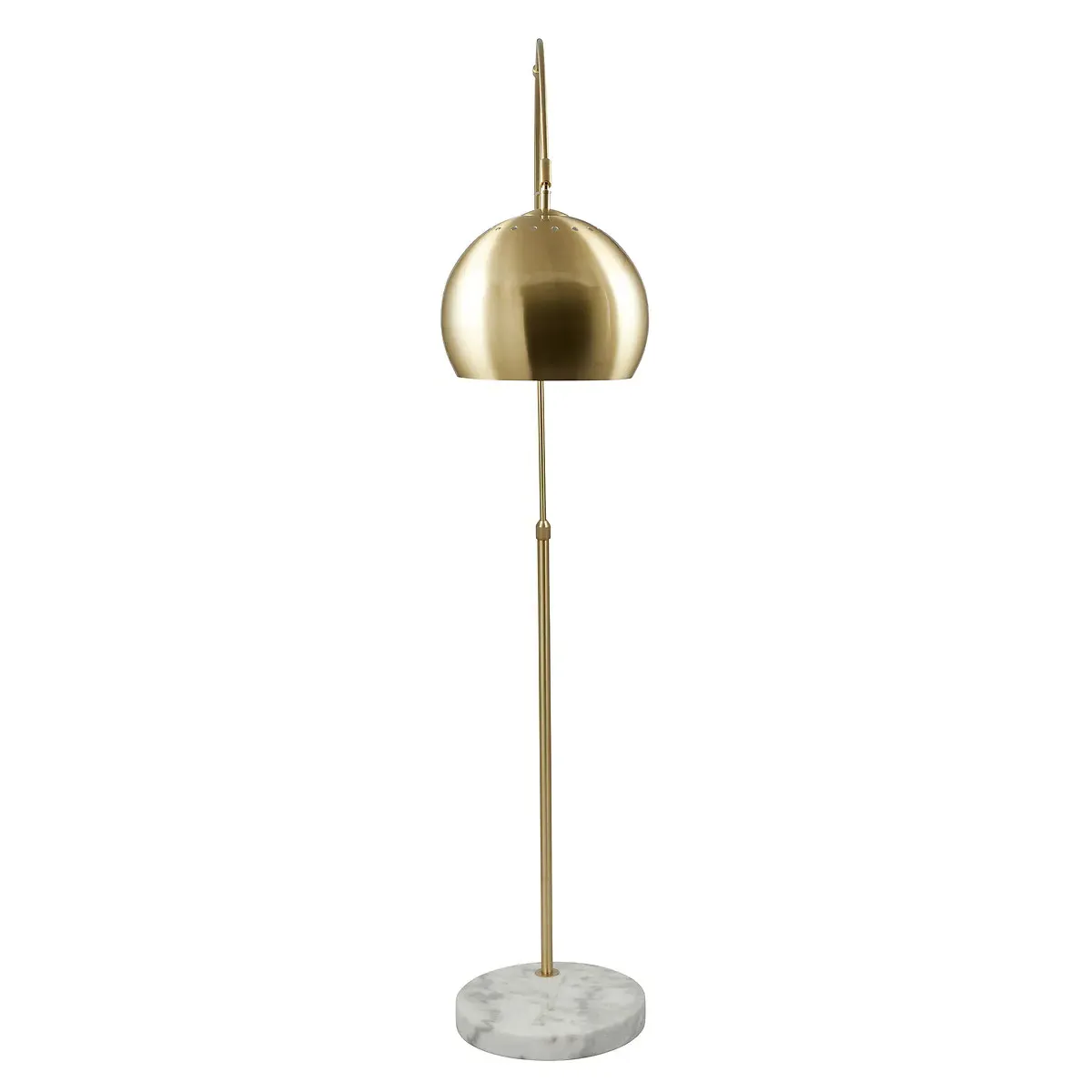Fia Floor Lamp with Moveable Head - Brass, Marble product