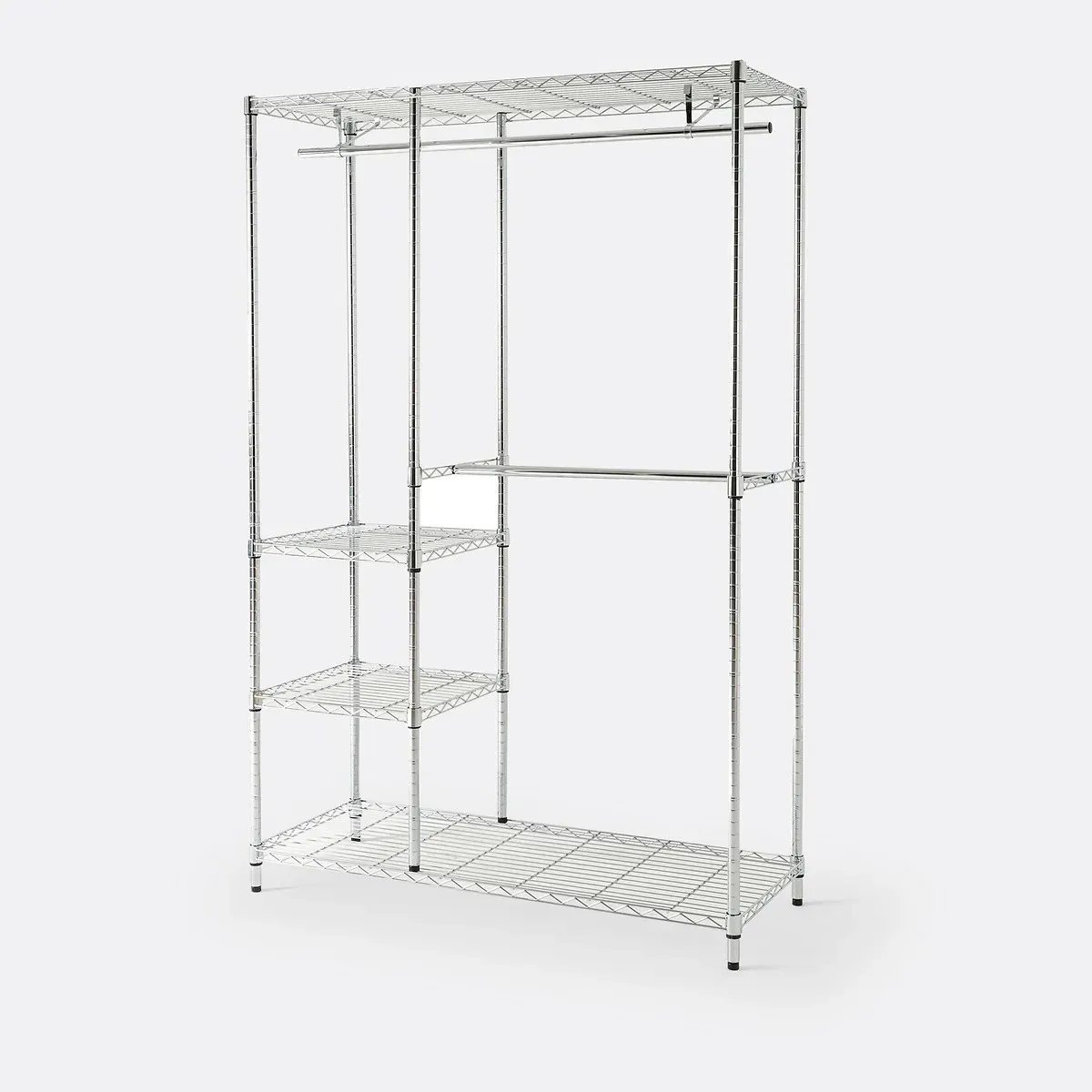 Fozzo 2-Rail 4-Shelf Wardrobe Unit - Chrome, Steel product
