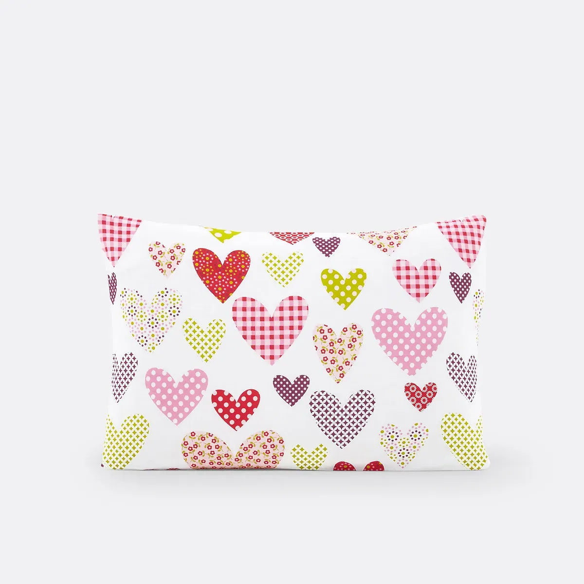 Freedom Heart Heart Print Square Pillowcase - White, Cotton alternate view
