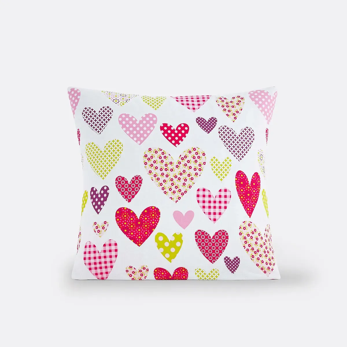 Freedom Heart Heart Print Square Pillowcase - White, Cotton product