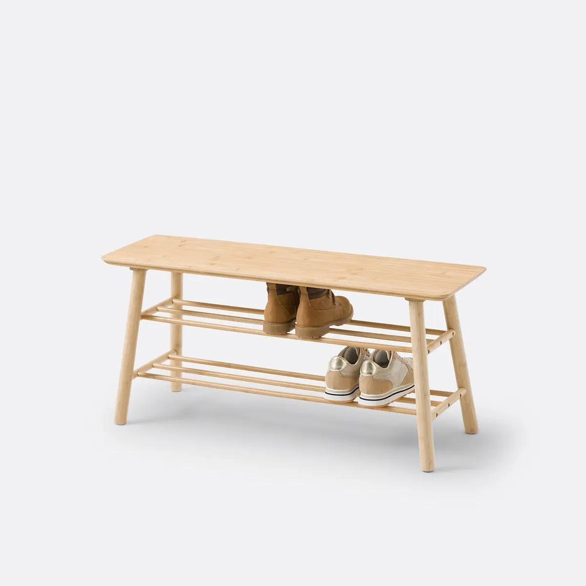 Ivo Entrance Bench with Shoe Storage - Natural, Bamboo alternate view