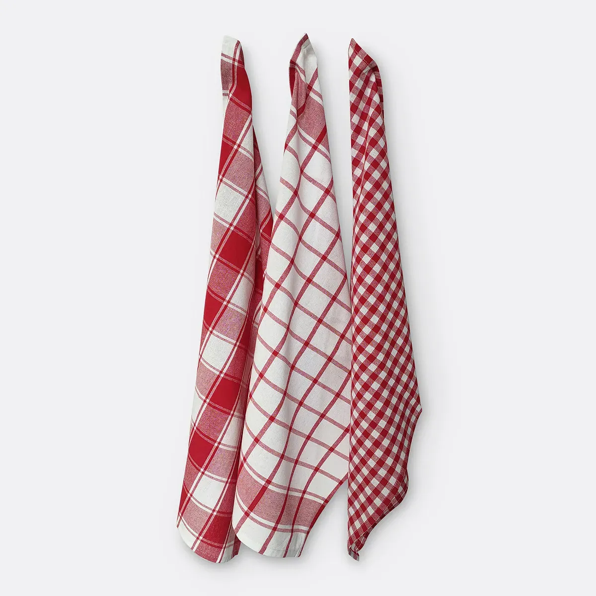 Jenjla Set of 3 Tea Towels - Red, Cotton product