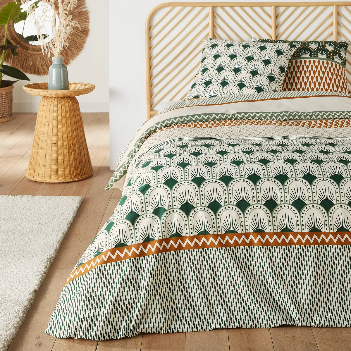 Lilia Duvet Cover Set with Square Pillowcase - Printed, Cotton product