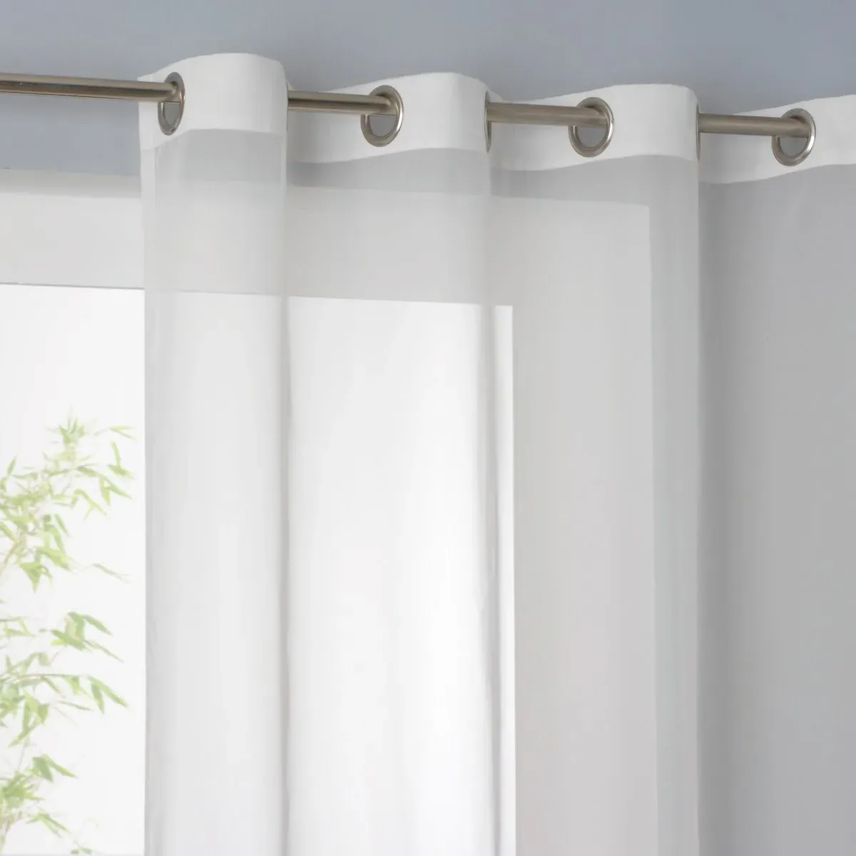 Limpo Voile Panel with Eyelet Header - Ecru, Polyester product