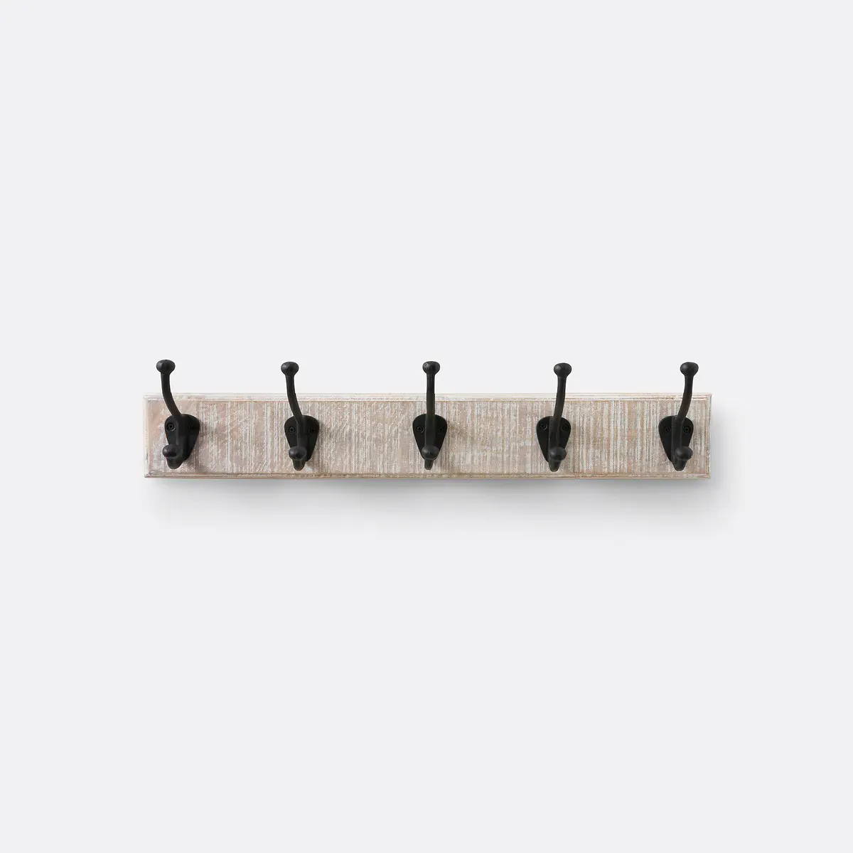 Logas Coat Hook with 5 Double Hooks - White, Solid Mango Wood alternate view