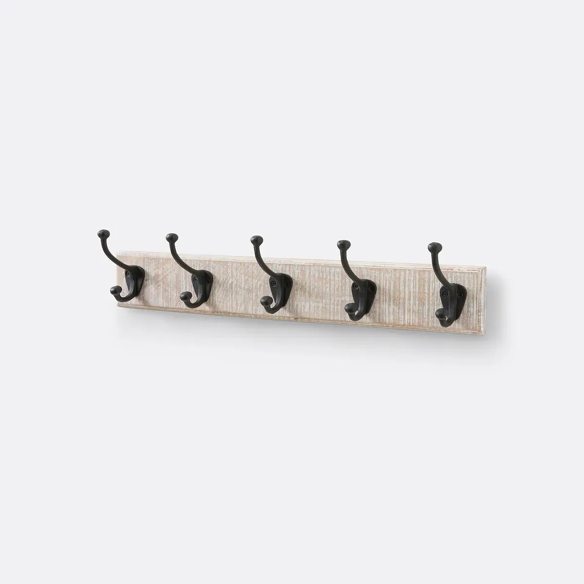 Logas Coat Hook with 5 Double Hooks - White, Solid Mango Wood product