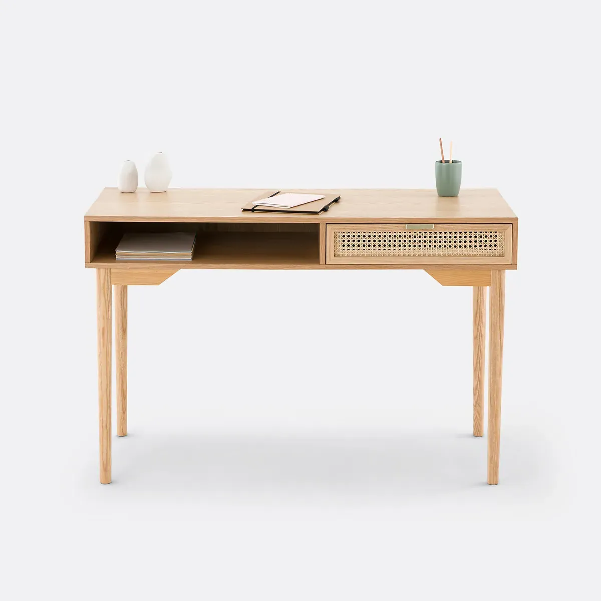 Loris Desk with Drawer - Natural, Oak Veneer alternate view