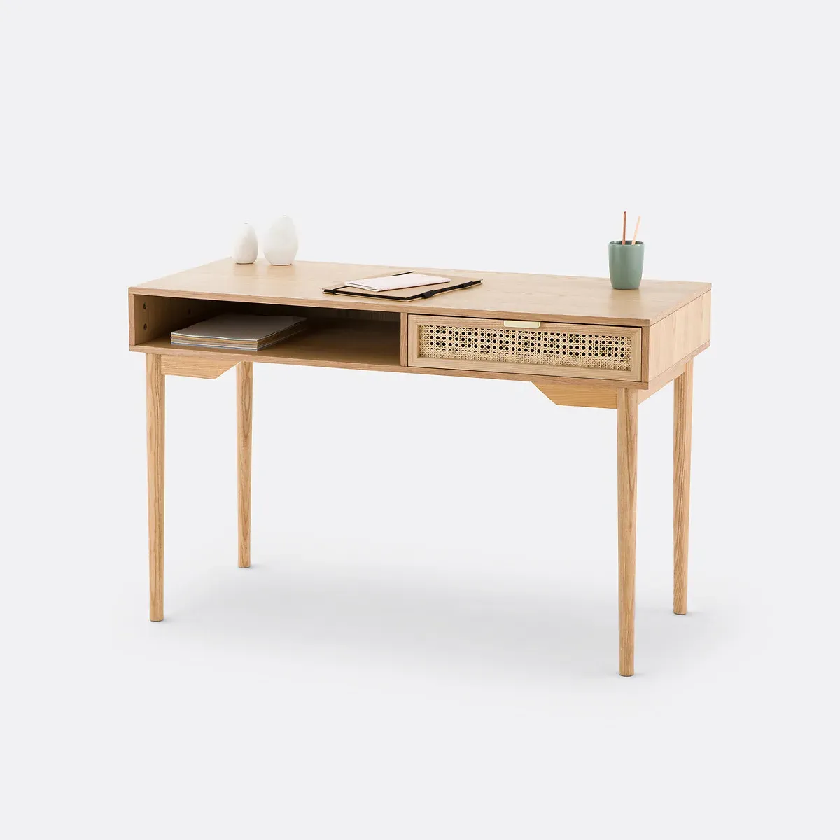 Loris Desk with Drawer - Natural, Oak Veneer product