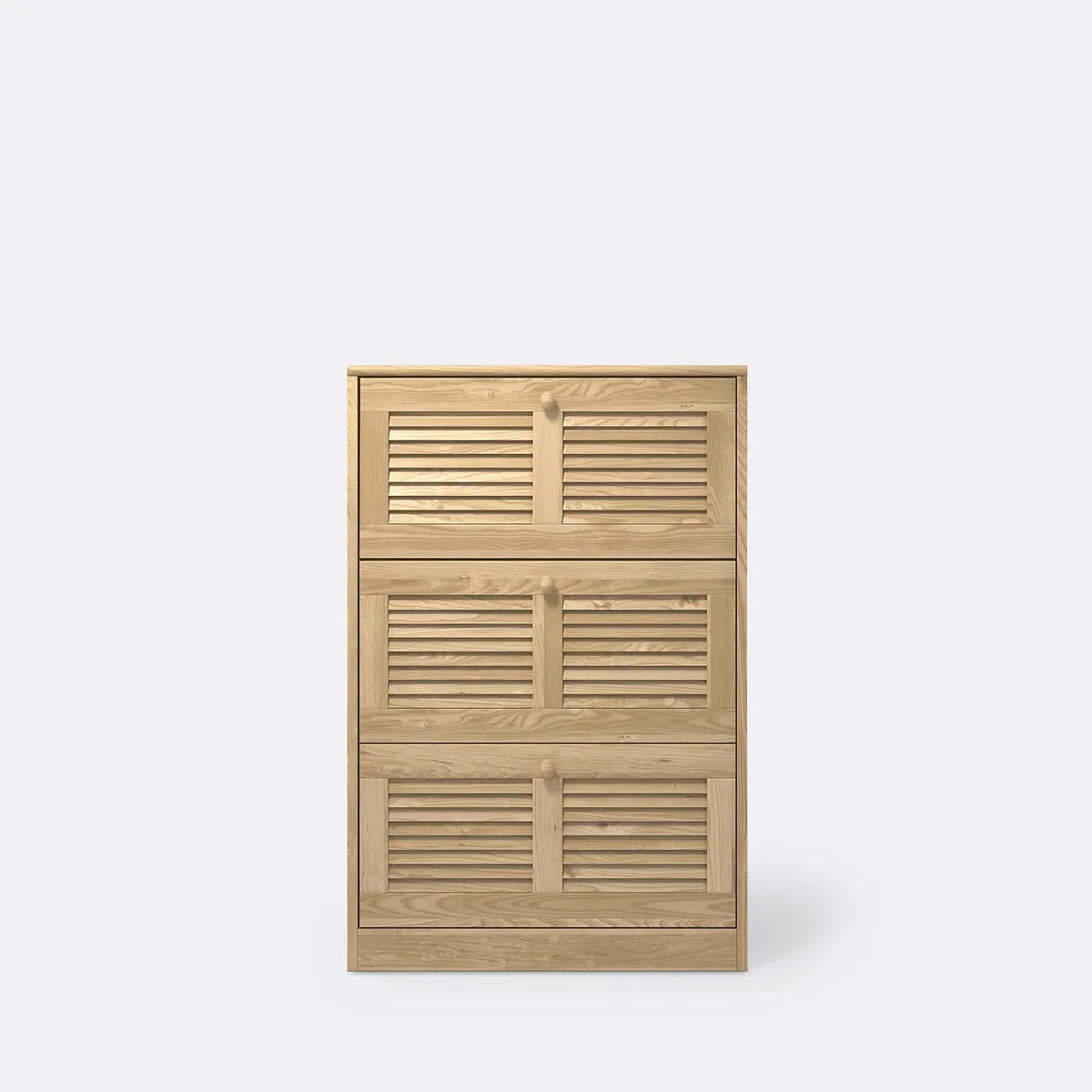 Mayor 3-Tier Shoe Cabinet - Untreated Light Wood, Pine alternate view