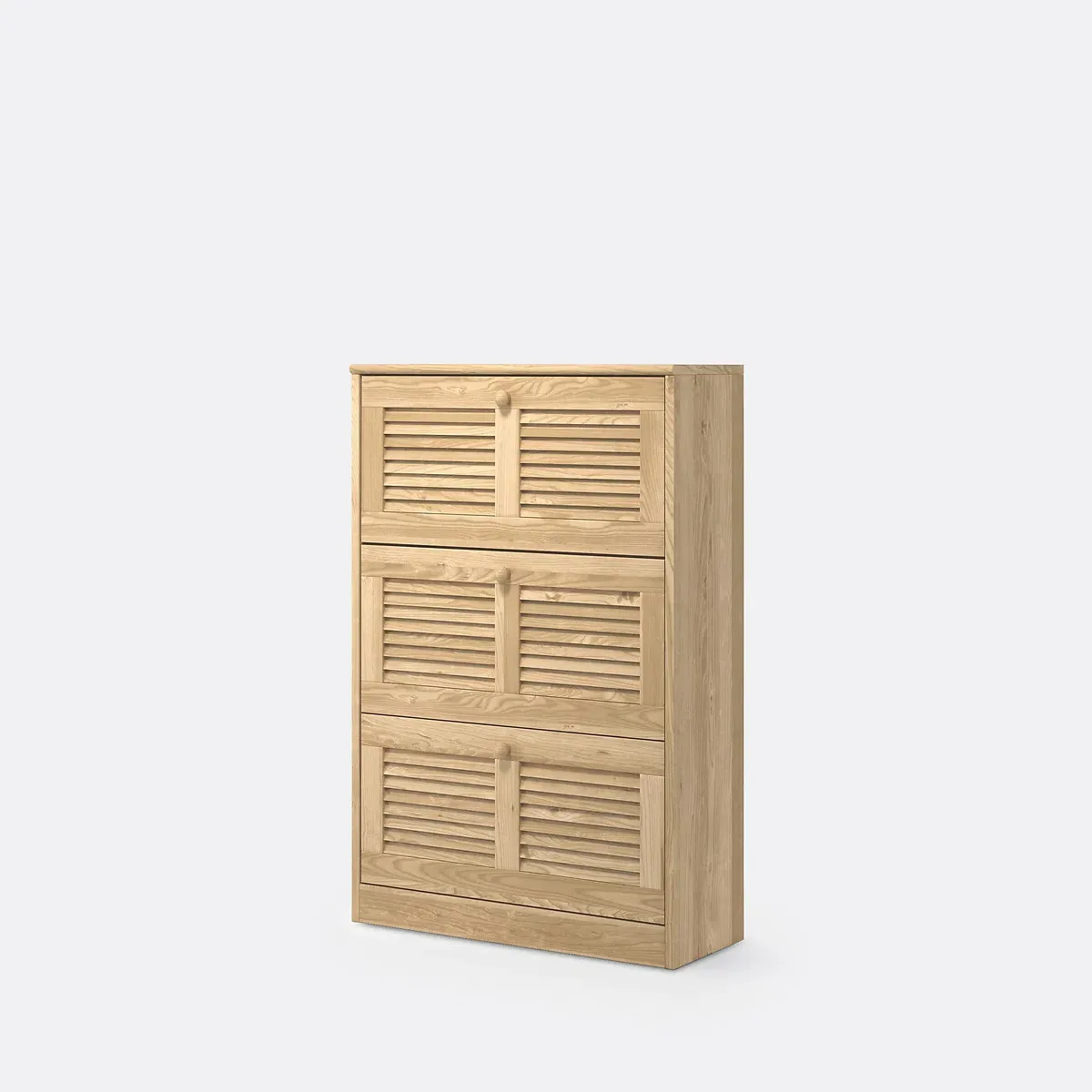 Mayor 3-Tier Shoe Cabinet - Untreated Light Wood, Pine product