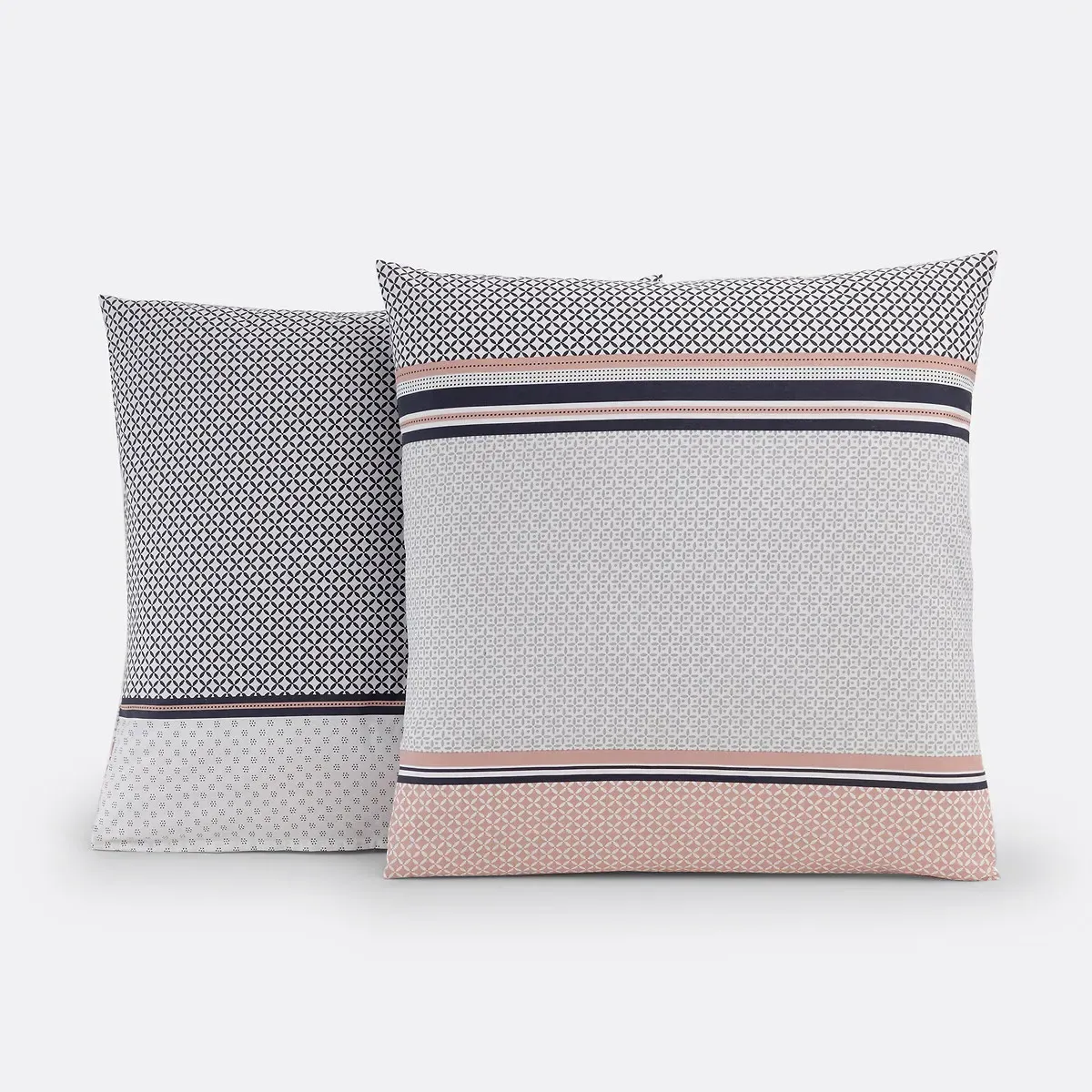 Nayma Cotton Pillowcase - Grey, Powder Pink product