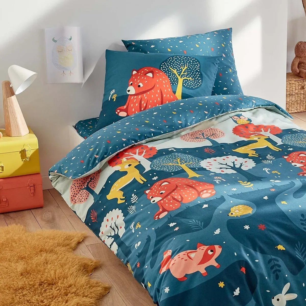 Orsi Animal Cotton Pillowcase - Midnight Blue alternate view