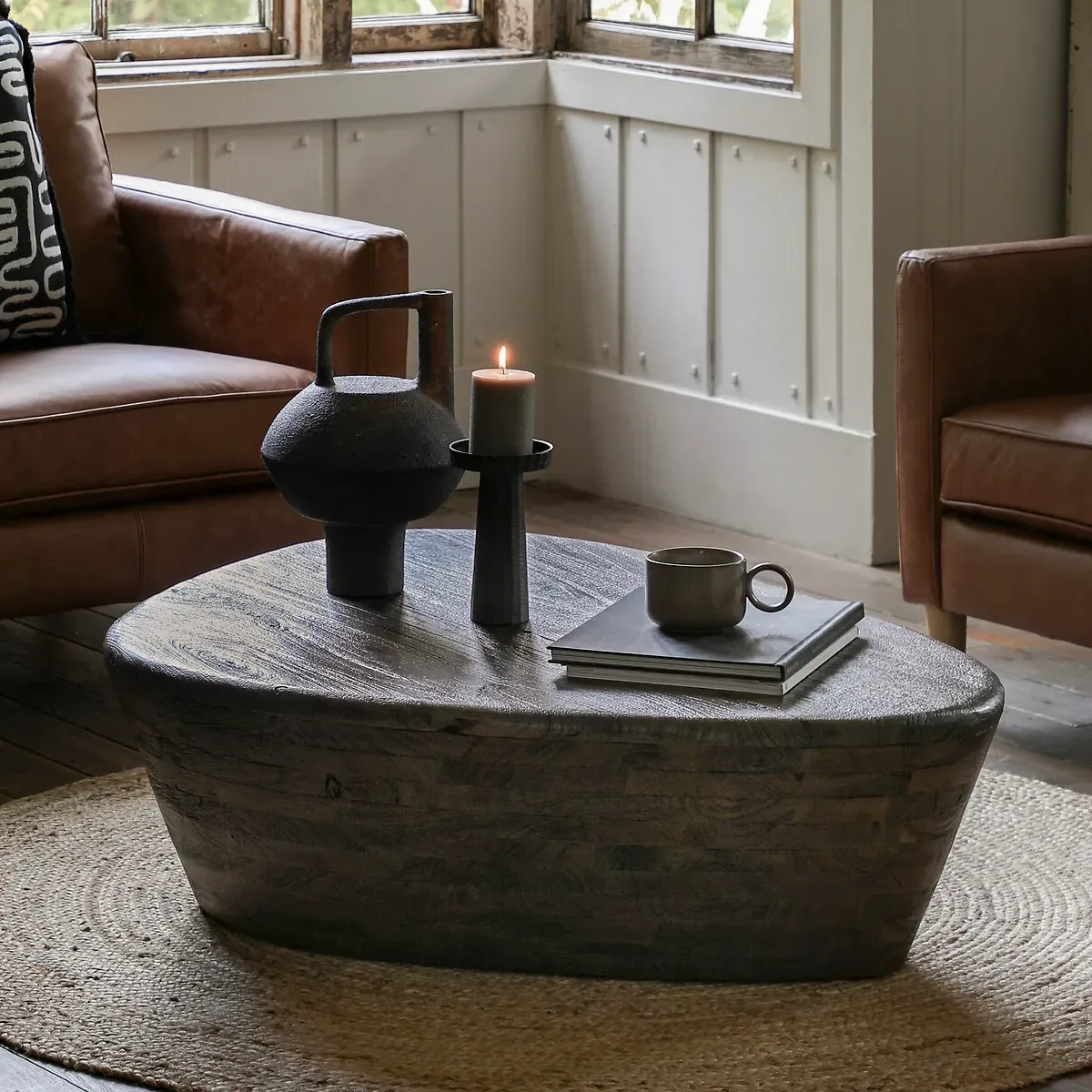 Ozark Triangular Coffee Table - Dark Wood, Mango product