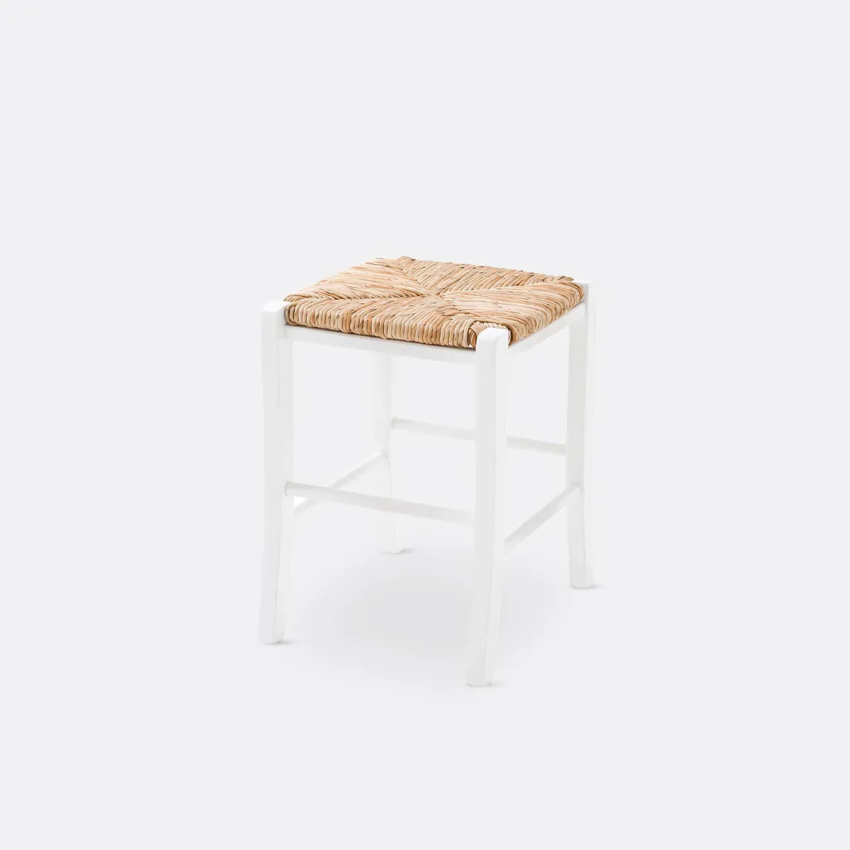 Perrine Farmhouse Stool - White, Solid Beech product