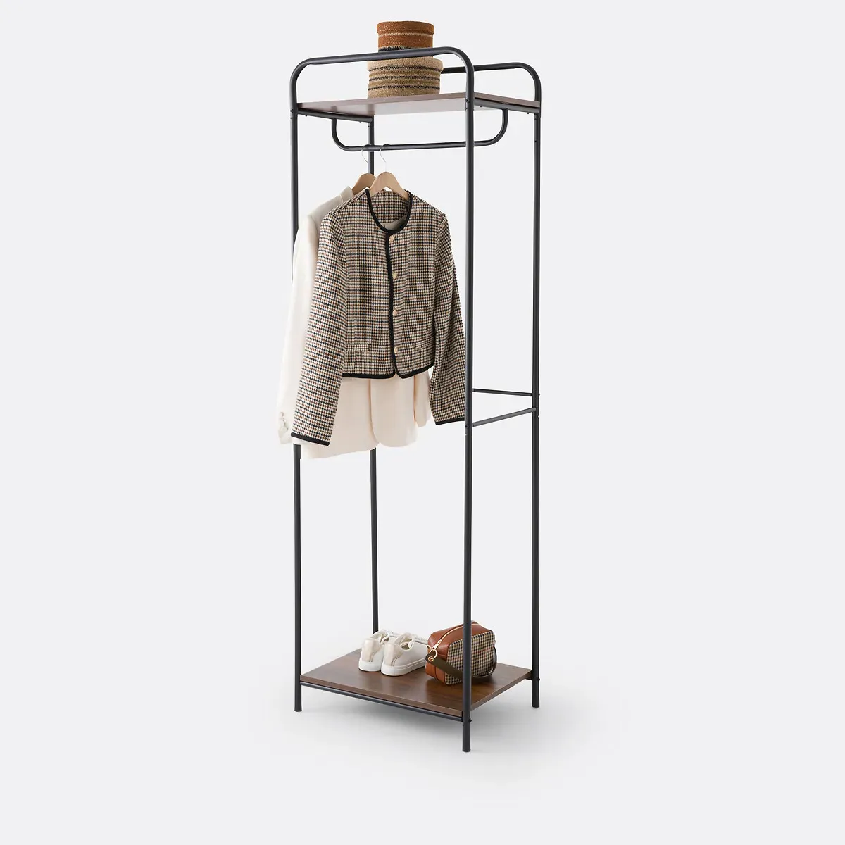 Rackel Wardrobe Unit with Hanging Rail - Black, Iron product