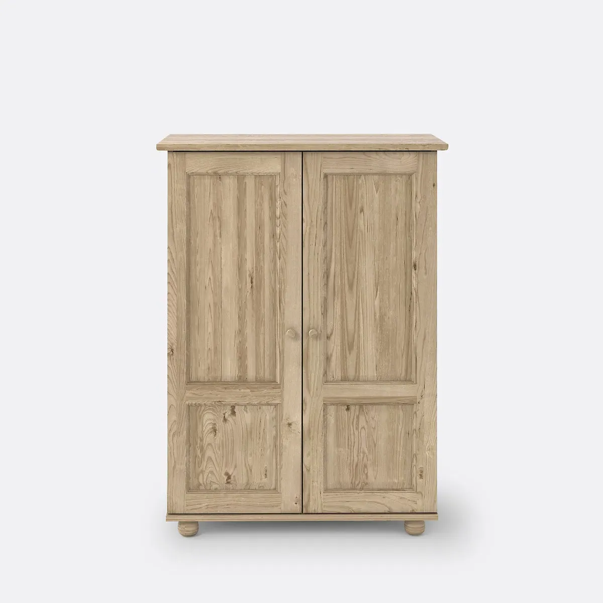 Redmond 2-Door Wardrobe - Untreated Light Wood, Solid Pine alternate view