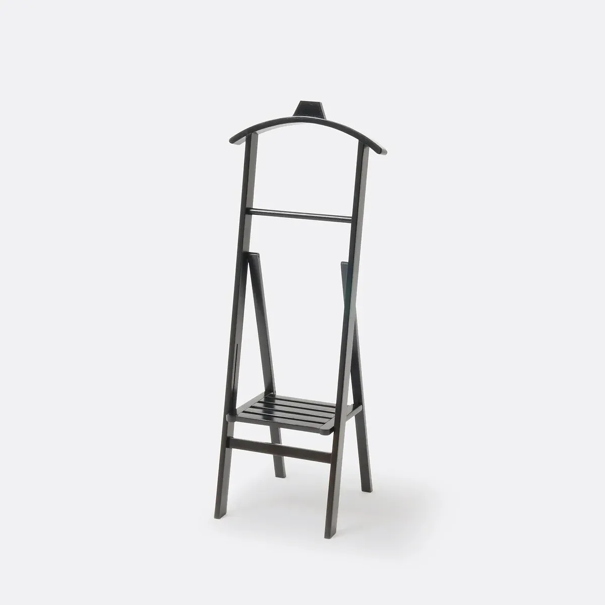 Rinkita Folding Valet Stand - Black, Acacia Wood alternate view